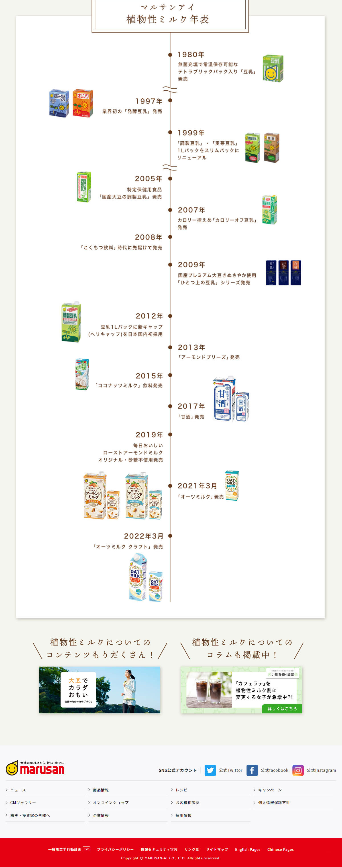 植物性ミルクシリーズのLPデザイン（豆・豆加工品／カラフル系／ナチュラル系）PC版