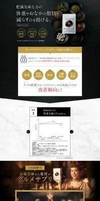 糖脂にターミナリアファーストのLPデザイン(ダイエットサプリ・ダイエット飲料/ブラック系/健康・癒し系)PC版