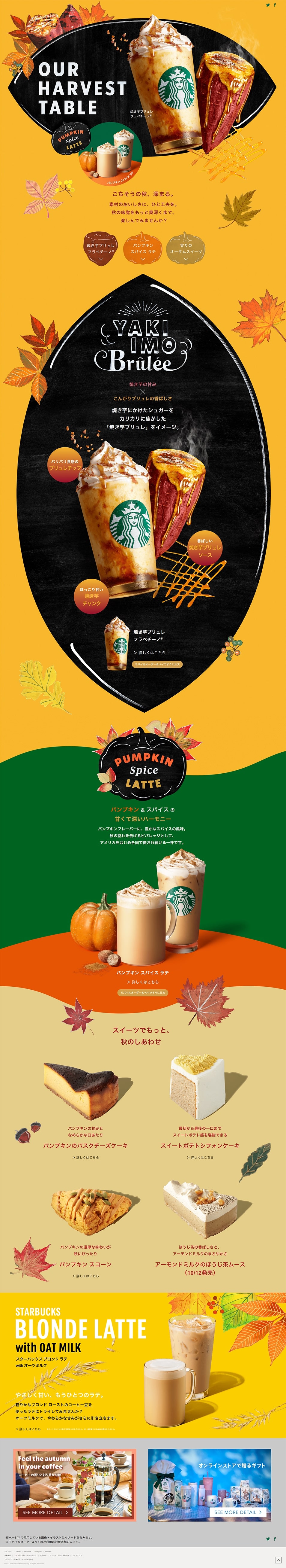 Yakimo Brulee Frappuccino LP design (Green Tea, Black Tea, and Coffee / Orange tones / Cute style) PC version