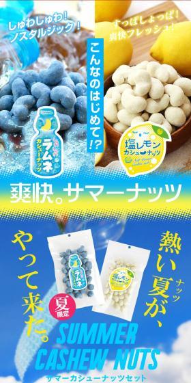 Summer Cashew Nuts Set LP design (Snack foods, gum, and candy / Shades of blue / Clean-cut) PC version