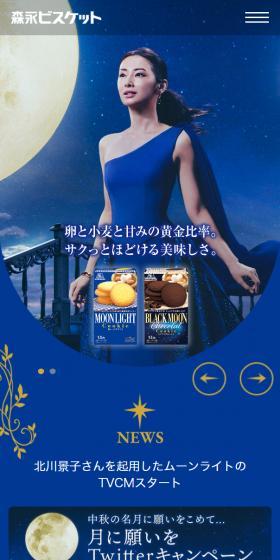森永ビスケット 月の女神篇のLPデザイン（スナック・ガム・あめ・グミ／ブルー系／キレイ系）スマホ版