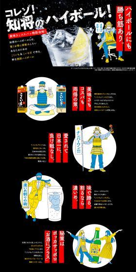 知将のハイボールのLPデザイン（日本酒・焼酎／ブラック系／スタイリッシュ系）PC版
