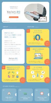 E-commerce platform service for beauty salons Salon.EC LP design (Design, Apps, Systems / Shades of blue / Stylish type) PC version