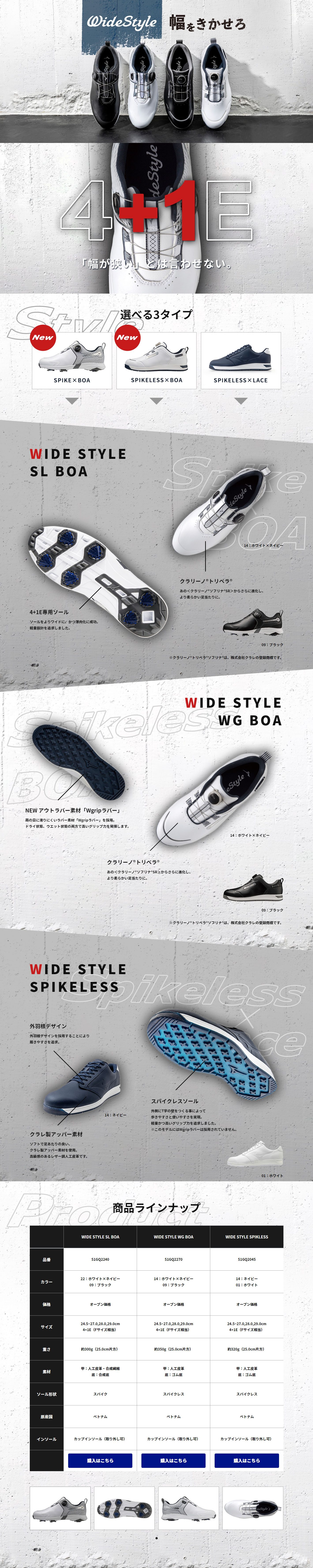 Mizuno Golf Shoes "WIDE STYLE" LP design (Sporting goods / White-based / Stylish type) PC version