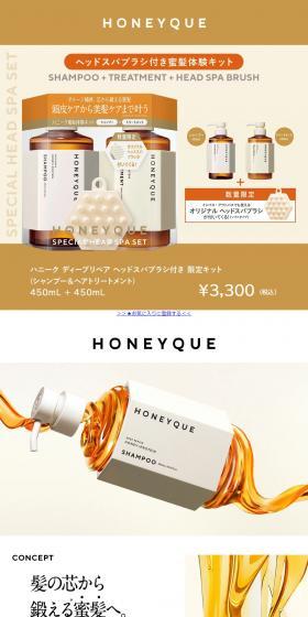 ハニーク ディープリペア ヘッドスパブラシ付き 限定キットのLPデザイン（スキンケア・ボディケア・ヘアケア／ベージュ系／スタイリッシュ系）PC版