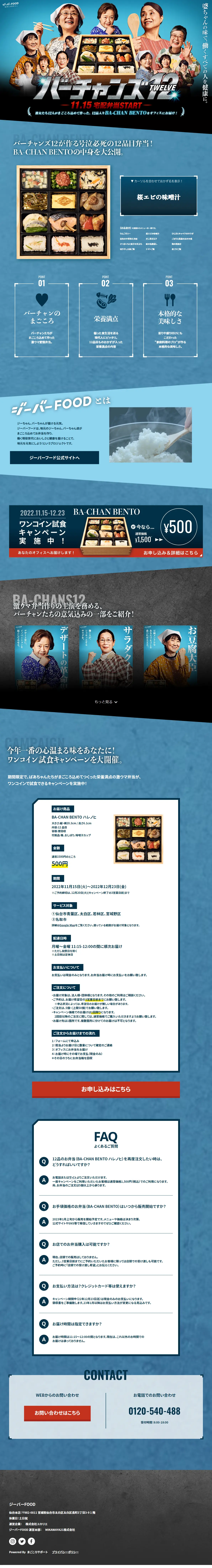 バーチャンズ12のLPデザイン（惣菜・おかず・料理／ブルー系／かっこいい系）PC版