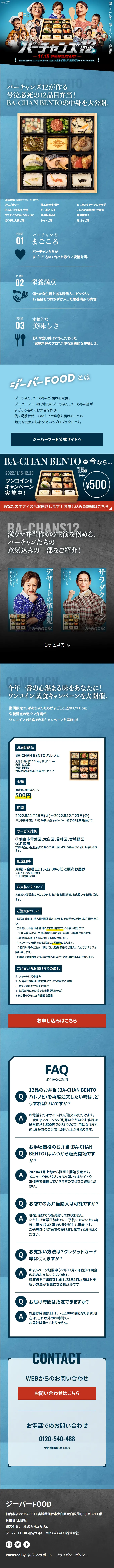 バーチャンズ12のLPデザイン（惣菜・おかず・料理／ブルー系／かっこいい系）スマホ版