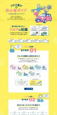 Beginner's Guide to Car Selection LP design (Businesses, companies, stores / yellow / Cute style) PC version