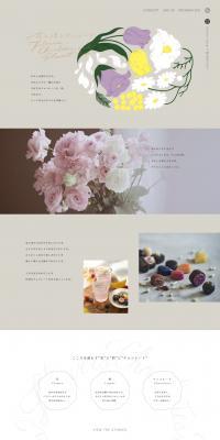 Flowers, sake, and chocolate LP design (Western confectionery / Shades of grey / Simple) PC version