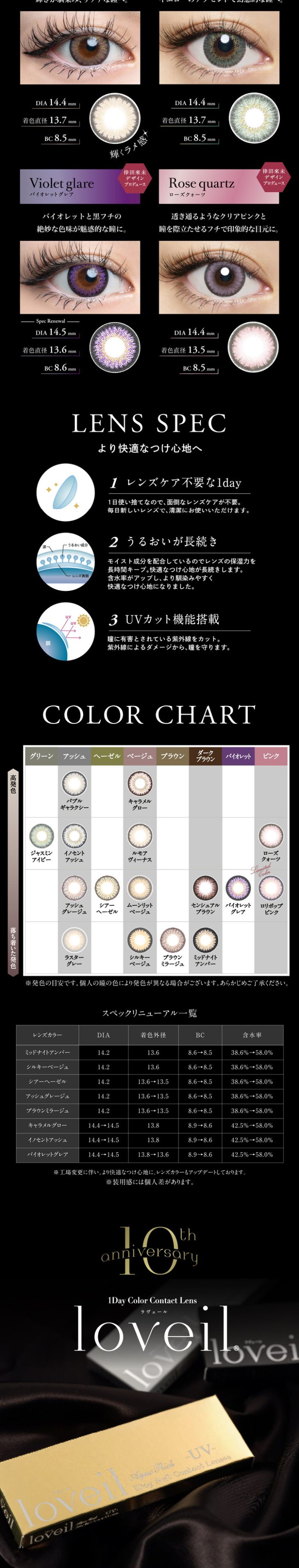 loveilのLPデザイン（コスメ・化粧品・コンタクトレンズ／ブラック系／キレイ系）PC版