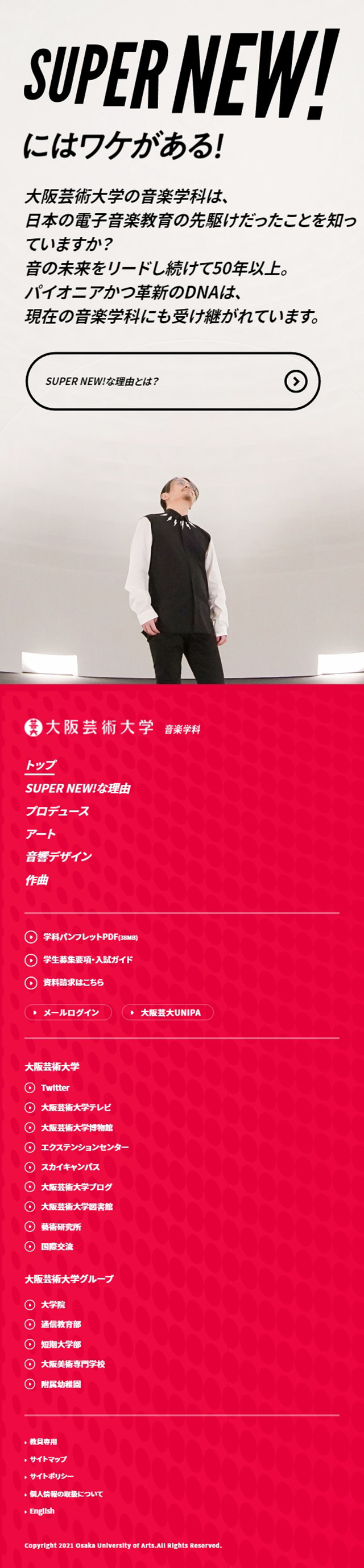 SUPER NEWのLPデザイン（学校・塾・通信講座／ピンク系／アート・芸術系）スマホ版