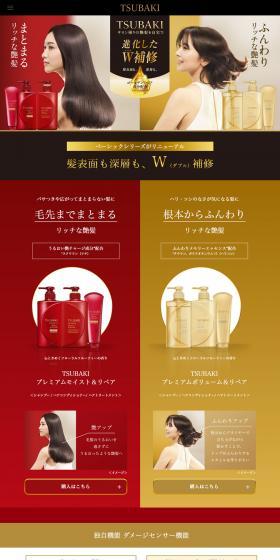 TSUBAKI Basic Series LP design (Skincare, Bodycare, Haircare / Gold tones / Simple) PC version