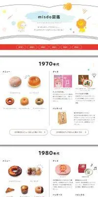 misdo図鑑のLPデザイン(洋菓子/ホワイト系/シンプル系)PC版