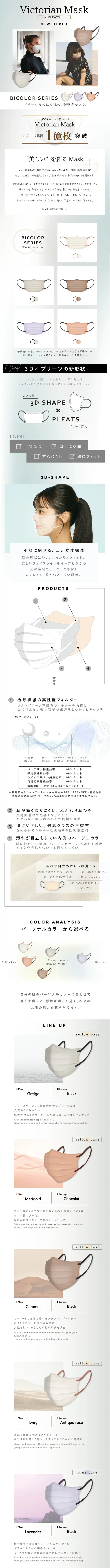 Victorian Mask for PLEATSのLPデザイン（応急手当・保護用品／ホワイト系／シンプル系）スマホ版