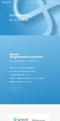 GRACE Co., Ltd. LP design (Businesses, companies, stores / Shades of blue / Simple) PC version