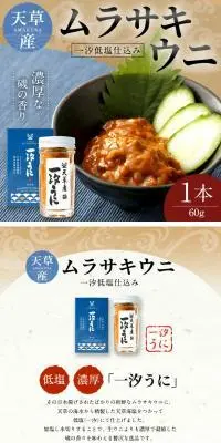 天草産ムラサキウニのLPデザイン（魚介類・海産物／ベージュ系／和風系）PC版