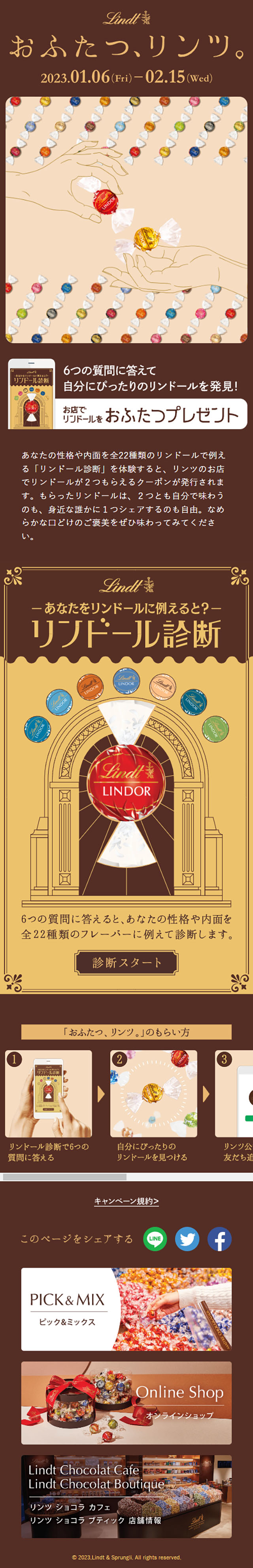 Lindt LP design (Diagnosis, Matching, and Summary / Brown tones / Cute style) Mobile version
