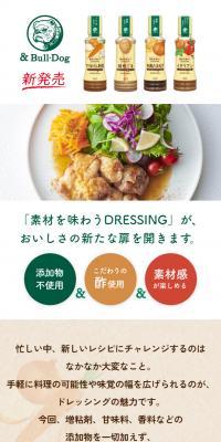 素材を味わうDRESSINGのLPデザイン（調味料・甘味料・ダシ・スープ／ベージュ系／ナチュラル系）スマホ版