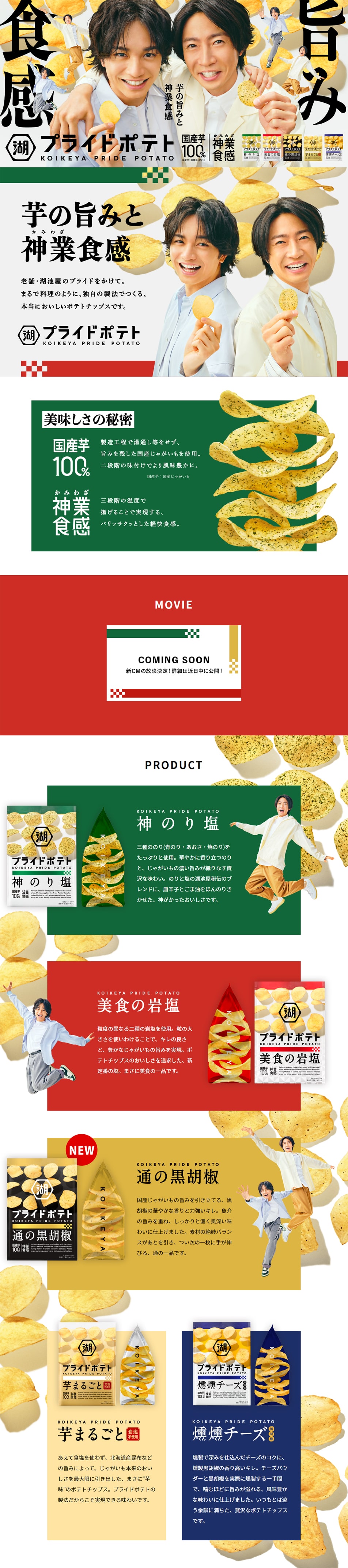 湖池屋プライドポテトのLPデザイン（スナック・ガム・あめ・グミ／グリーン系／にぎやか系）PC版