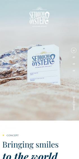 SETOUCHI OYSTERのLPデザイン（魚介類・海産物／ブルー系／爽やか系）スマホ版