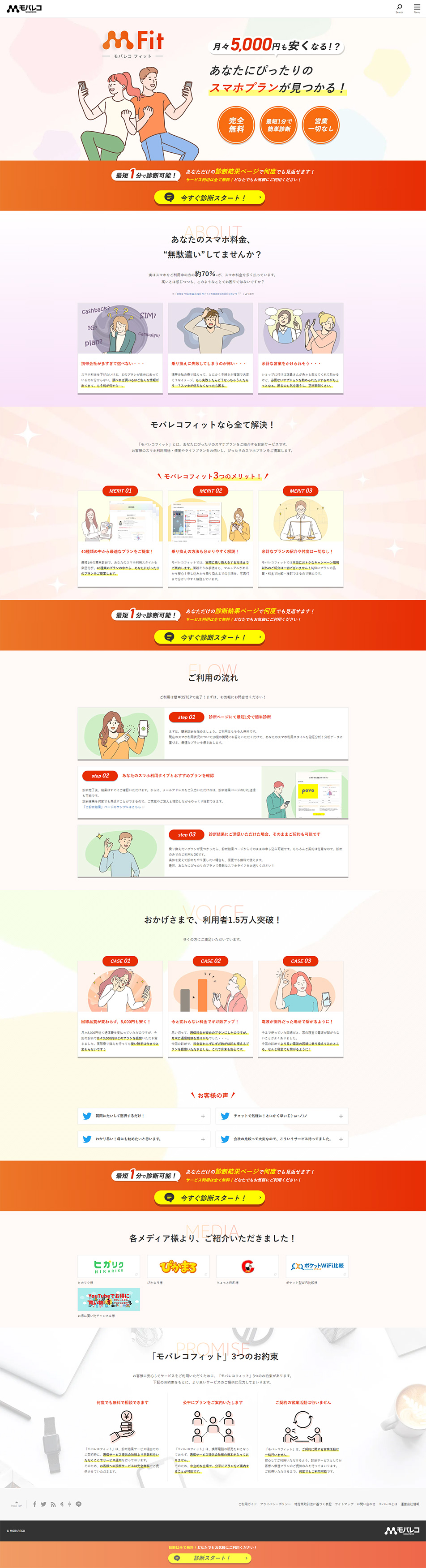 MobarecoFit LP design (Design, Apps, Systems / Orange tones / Refined style) PC version