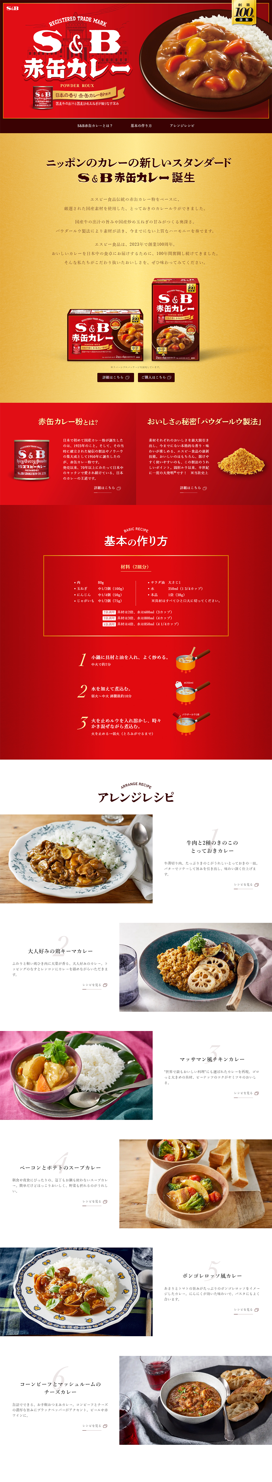 S&B Akakan Curry LP design (Seasonings, Sweeteners, Broth, Soup / Red tones / Simple) PC version
