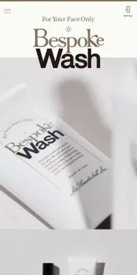 Bespoke WashのLPデザイン（スキンケア・ボディケア・ヘアケア／ベージュ系／かっこいい系）スマホ版