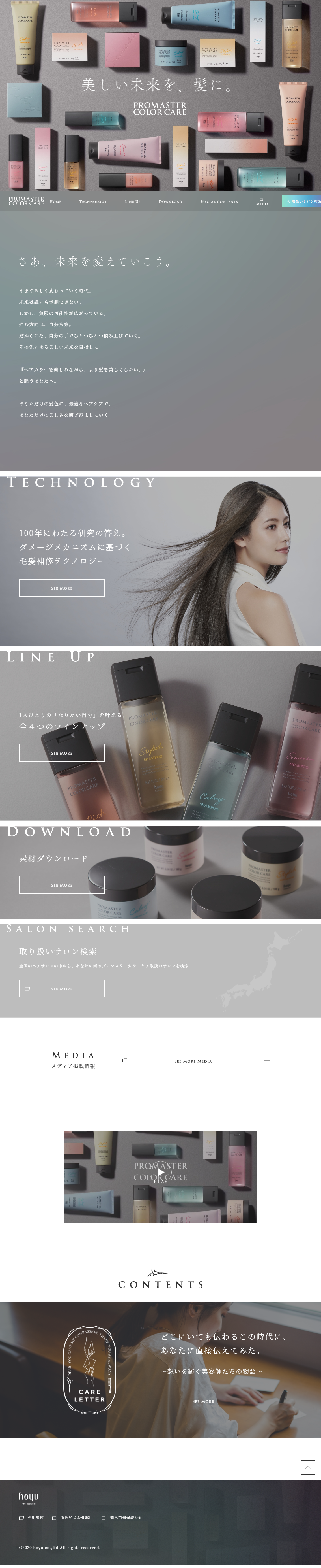 PROMASTERCOLORCARE LP design (Skincare, Bodycare, Haircare / Shades of grey / Simple) PC version