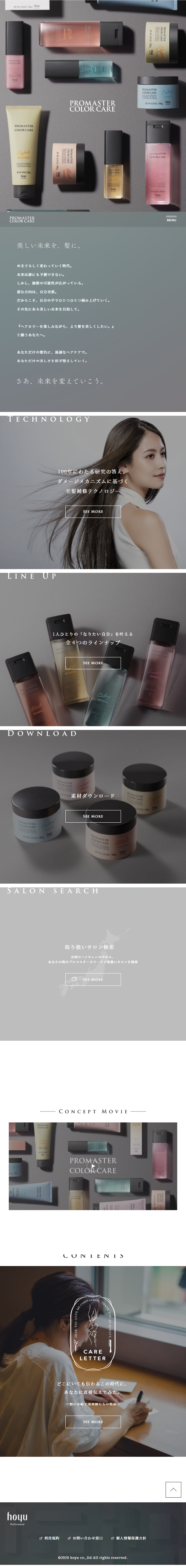 PROMASTERCOLORCARE LP design (Skincare, Bodycare, Haircare / Shades of grey / Simple) Mobile version