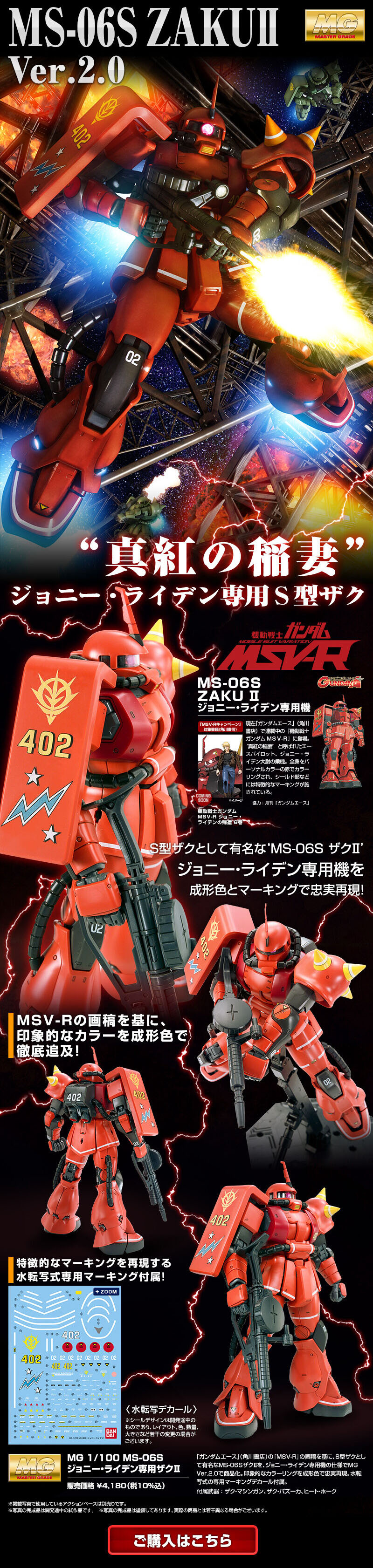 MG 1/100 MS-06S Zaku II for Johnny Ridden LP design (Toys, Hobbies & Figures / Black-colored / Cool style) PC version