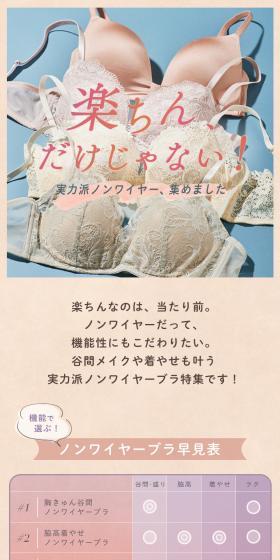 優秀ノンワイヤーブラ特集のLPデザイン（下着・ナイトウェア／ピンク系／かわいい系）スマホ版