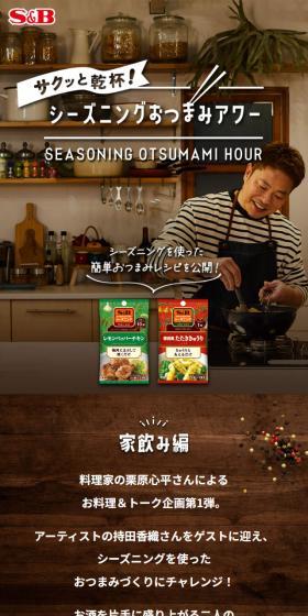 シーズニングおつまみアワーのLPデザイン（調味料・甘味料・ダシ・スープ／ブラウン系／ナチュラル系）スマホ版