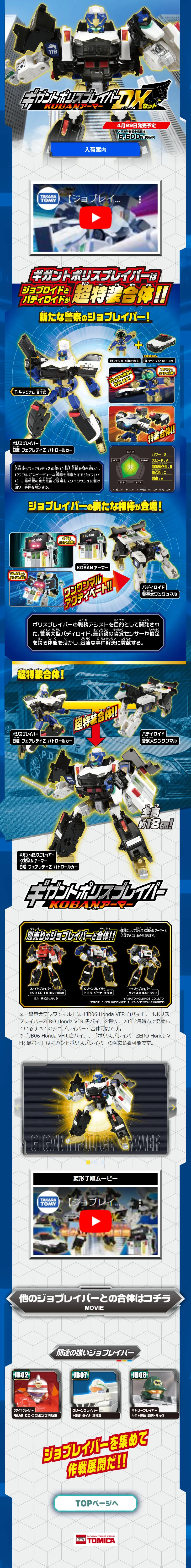 JBDX ギガントポリスブレイバー KOBANアーマー DXセットのLPデザイン（玩具・ホビー・フィギュア／ブルー系／かっこいい系）スマホ版