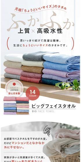 ビッグフェイスタオルのLPデザイン（キッチン・バス用品／レッド系／信頼・安心系）スマホ版