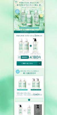 Botanical Refresh Set LP design (Skincare, Bodycare, Haircare / Green tones / Refined style) PC version