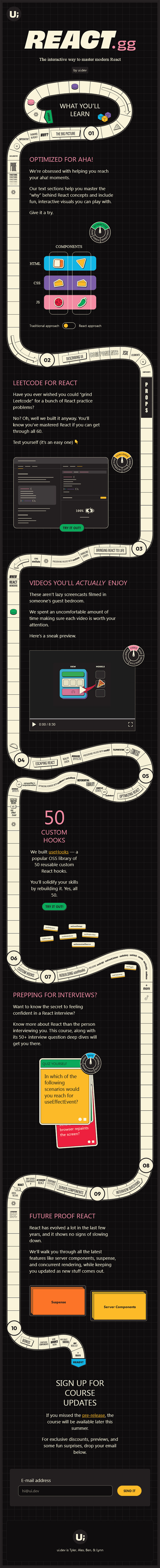 REACT.gg LP design (Design, Apps, Systems / Black-colored / Arts) Mobile version