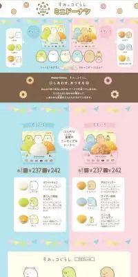 すみっコぐらし ミニドーナツのLPデザイン（洋菓子／ピンク系／マンガ・イラスト系）PC版
