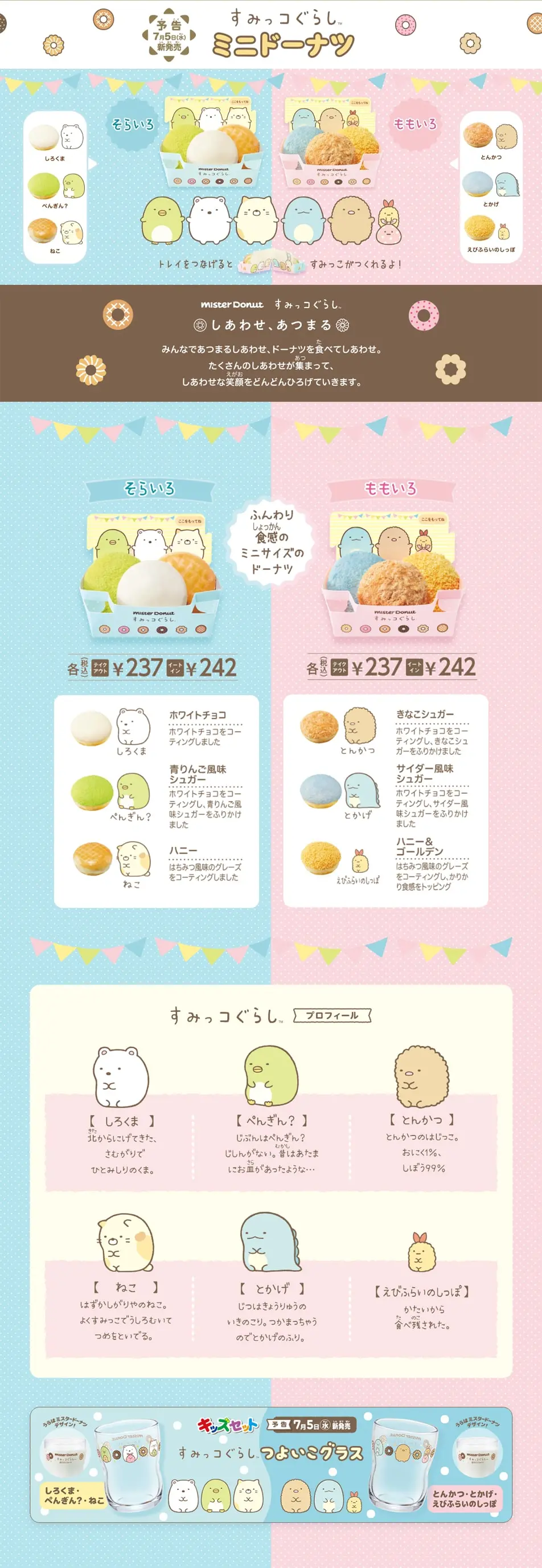 すみっコぐらし ミニドーナツのLPデザイン（洋菓子／ピンク系／マンガ・イラスト系）PC版