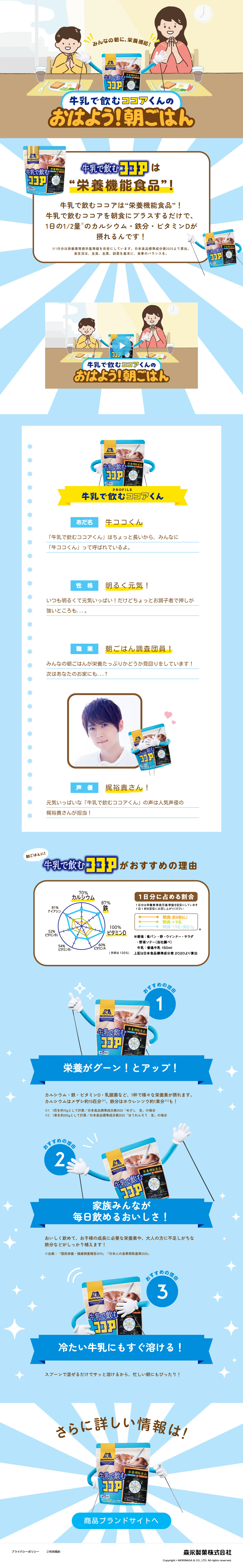 Cocoa-kun for Milk's Good Morning! Breakfast LP design (Health foods, health drinks, and supplements / Shades of blue / Cute style) PC version