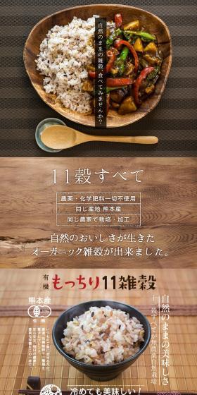 有機 十一穀のLPデザイン（米・雑穀・シリアル／ブラウン系／信頼・安心系）PC版
