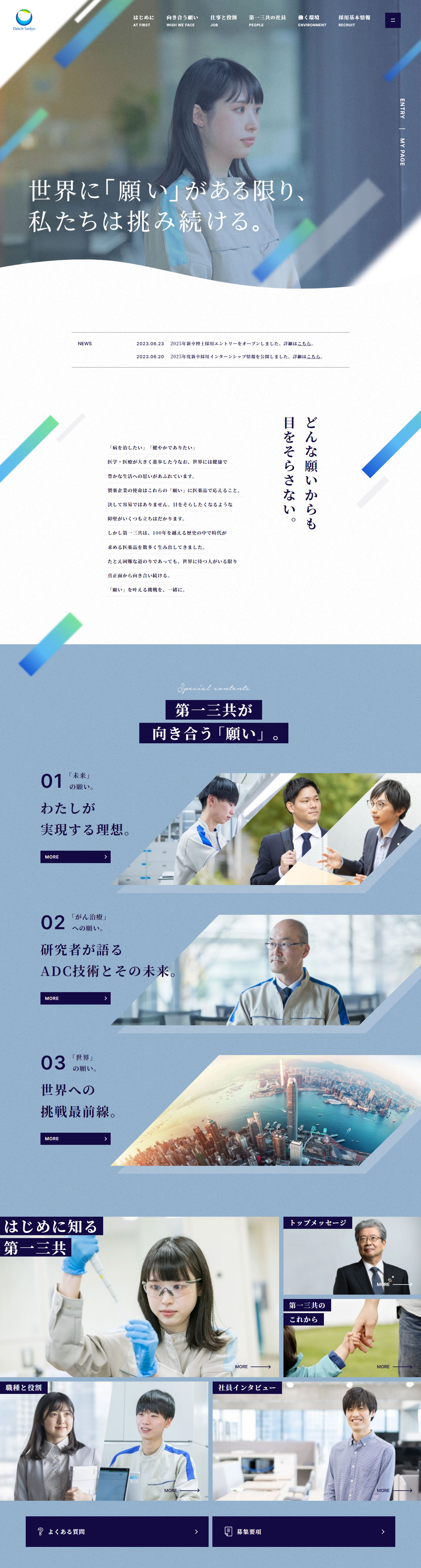 RecruitingSITE LP design (recruitment / Shades of blue / Simple) PC version