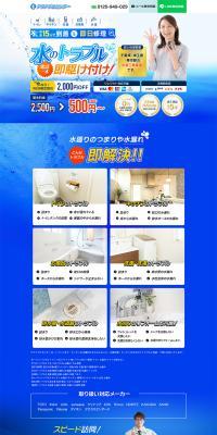 Aqua Pro Center LP design (Businesses, companies, stores / Shades of blue / Lively type) PC version