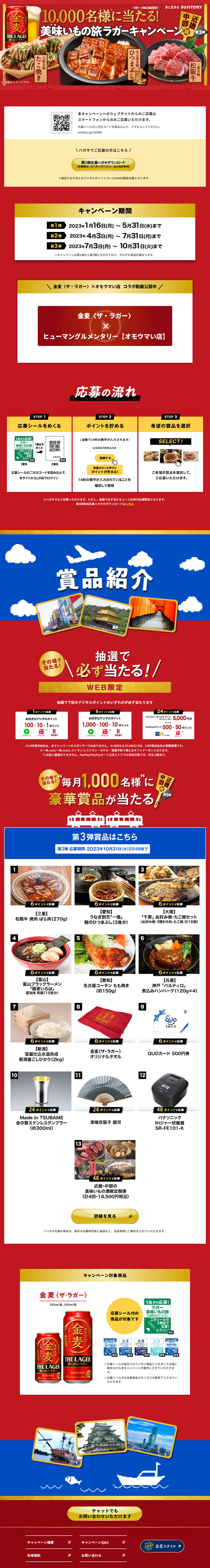 Gourmet Trip Lager Campaign LP design (Beer and Happoshu / Red tones / Flashy style) PC version