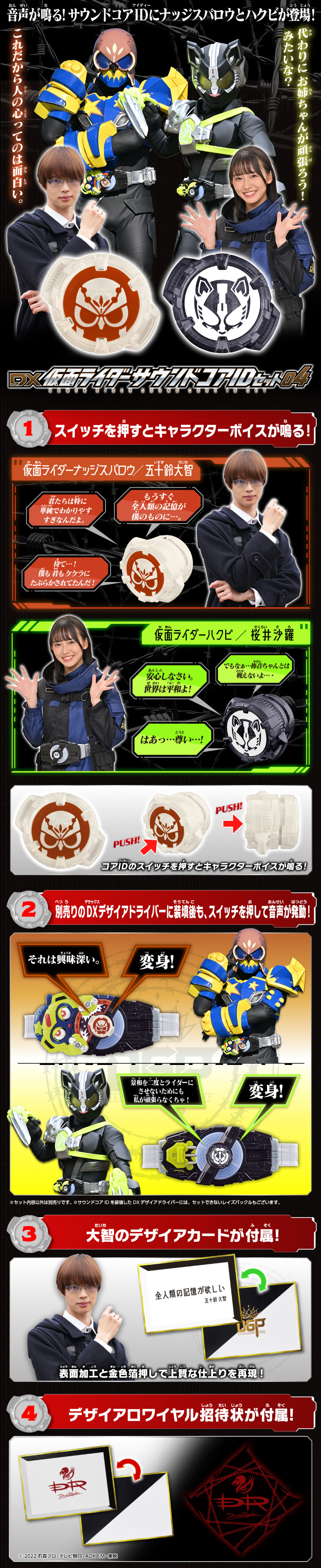 仮面ライダーギーツ　DX仮面ライダーサウンドコアIDセット04のLPデザイン（玩具・ホビー・フィギュア／ブラック系／かっこいい系）スマホ版