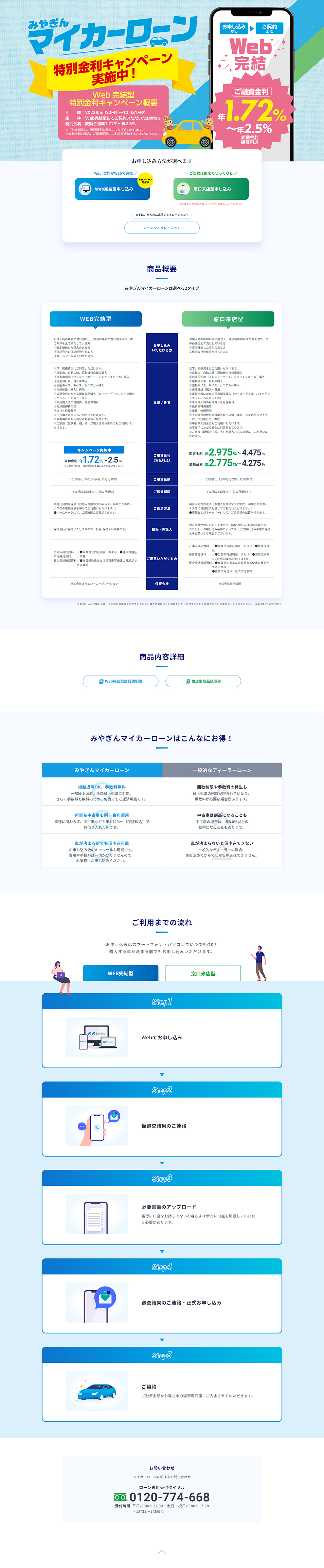 Auto Loan LP design (Insurance, Finance, Credit / Shades of blue / Simple) PC version