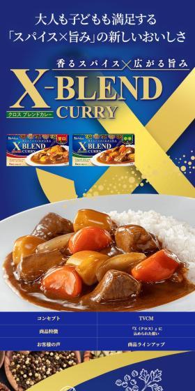 X-BLEND CURRYのLPデザイン（レトルト・インスタント／ブルー系／ナチュラル系）スマホ版