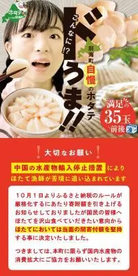 ほたて貝柱のLPデザイン（魚介類・海産物／カラフル系／力強い系）スマホ版