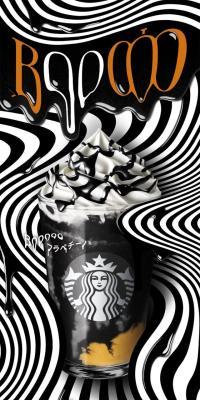 Booooo フラペチーノ®のLPデザイン（洋菓子／ブラック系／かっこいい系）スマホ版