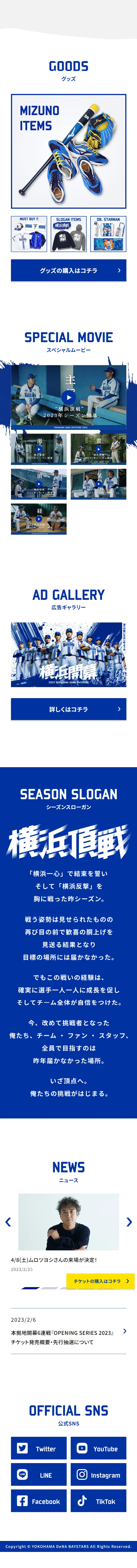 OPENING SERIES 2023のLPデザイン（スポーツ全般・観戦／ブルー系／かっこいい系）スマホ版