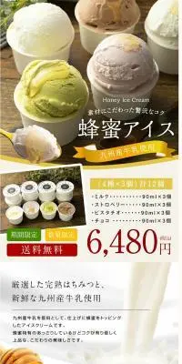 蜂蜜アイスのLPデザイン(洋菓子/ホワイト系/信頼・安心系)PC版